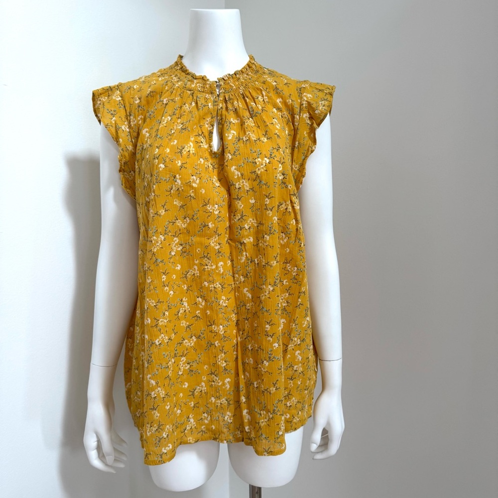 Old Navy Mustard Floral Blouse